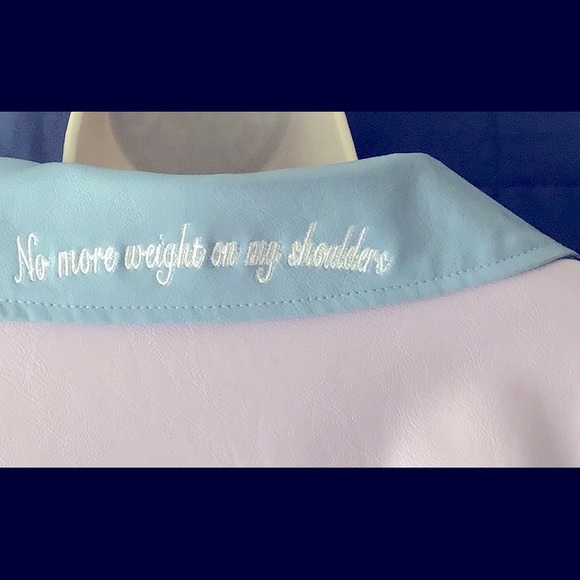 Pink and Blue Varsity Jacket with Retro Style - Picture 4 of 10